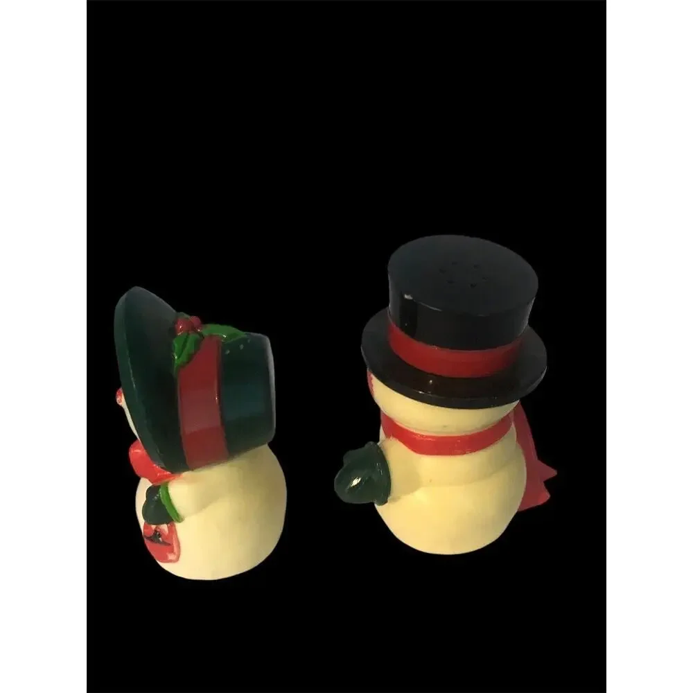Vintage Hallmark Mr & Mrs Frosty Snowman Christmas Salt and Pepper Shaker Set